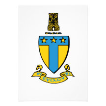 Wappen AlphaTau Omega Farb Individuelle Einladungskarte