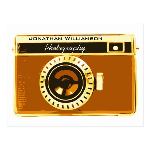 Warmes Brown-Kamera-Fotografie-Geschäft Postkarte