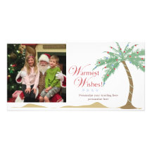 Wärmste Feiertags-Wünsche, Weihnachtsstrand-Palme Bildkarten