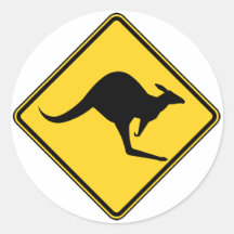 warnende Gefahr des Kängurus an Australien-Tag Sticker