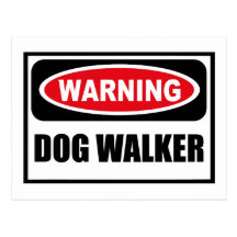 Warnende HUNDEwanderer Postkarte