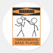 Warnender Temperamental Bass-Spieler Sticker