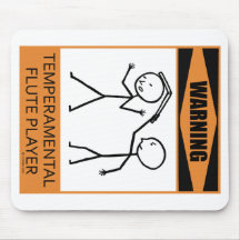 Warnender Temperamental Flötenspieler Mousepads
