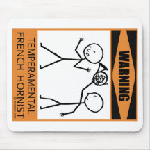 Warnender Temperamental französischer Hornist Mousepad
