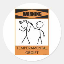 Warnender Temperamental Oboist Sticker