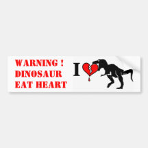 Warnung! Dinosaurier essen Herz Autosticker