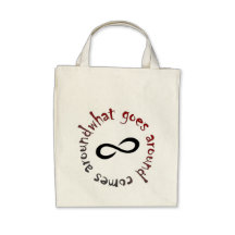 Was umhergeht, kommt herum tasche