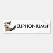 Waschbär, der den Euphonium spielt Auto Aufkleber