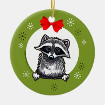 Waschbär-Liebhaber-Geschenk-WeihnachtsKranz-Verzie Weihnachtsbaum Ornament