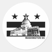 Washington DC-Flagge Runde Sticker