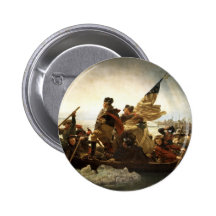 Washington, welches das Delaware kreuzt Anstecknadelbutton