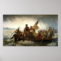 Washington, welches das Delaware kreuzt Plakate