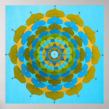 Wasser-Blume Mandala-Plakat