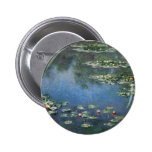 Wasser-Lilien, Monet, Vintage Impressionismus-Blum Anstecknadelbuttons