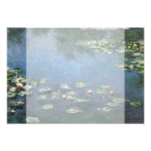 Wasser-Lilien, Monet, Vintage Impressionismus-Blum Personalisierte Ankündigung