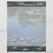 Wasser-Lilien, Monet, Vintage Impressionismus-Blum Individuelle Flyer
