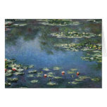 Wasser-Lilien, Monet, Vintage Impressionismus-Blum Karte