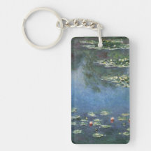 Wasser-Lilien, Monet, Vintage Impressionismus-Blum Schlüsselanhänger