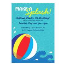 Wasserball-Schwimmen-Geburtstags-Pool-Party Einlad