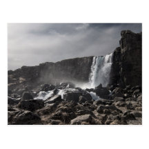 Wasserfall bei Þingvellir Postkarte