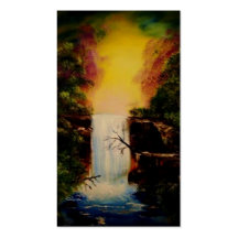 "Wasserfall" nach Orginalbild von Eva Borowski Visitenkarte