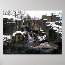 Wasserfall-Schnee-Plakat