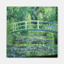 Wasserlilien und japanische Brücke durch Claude Mo Kühlschrankmagnet