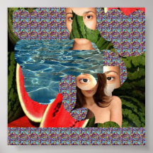 Wassermelonecollage Plakate