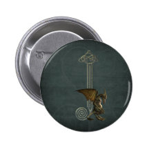 Wasserspeier-Monogramm J Anstecknadelbuttons