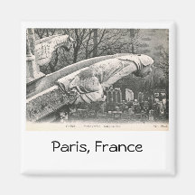 Wasserspeier, Notre Dame, Paris, Frankreich Vintag Magnete