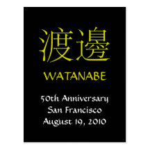 Watanabe-Monogramm laden ein Postkarte