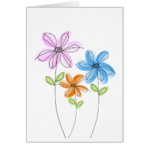 Watercolor-Blumen Notecards (freier Raum) Grußkarte