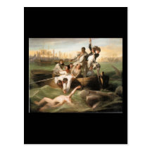 Watson und der Haifisch, durch John Singleton Copl Postkarte