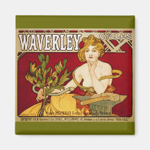 Waverley fährt - Kunst Nouveau - Alphonse Mucha ra Kühlschrankmagnete