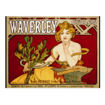 Waverley fährt - Kunst Nouveau - Alphonse Mucha ra Postkarten