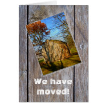 We have moved (Wooden Hut) Grußkarten