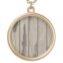 Weathered Wood Grain Pattern Custom Necklace