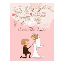 Wedding Braut-u. Bräutigam-Antrag Save the Date Postkarte