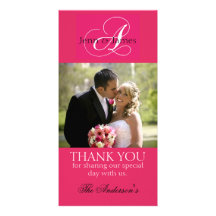 Wedding danken Ihnen die pinkfarbenen Braut-Bräuti Individuelle Photo Karten