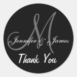 Wedding danken Ihnen Monogramm-Namen Stiicker Aufkleber