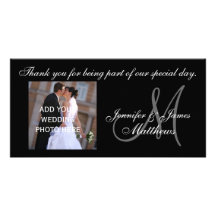 Wedding danken Ihnen Monogramm und Mitteilung Fotokarten