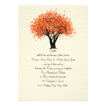 Wedding Herbst-Baum-Tanzen-Blüte Personalisierte Einladungen