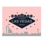Wedding in Las Vegas mit Silhouette-Braut u. Bräut Postkarten