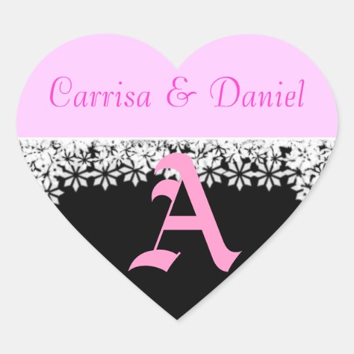 Wedding mit Monogramm Aufkleber beschriften A