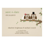 /Wedding-Mitteilungen der Liebe-Eulen Save the Dat Individuelle Ankündigungskarte