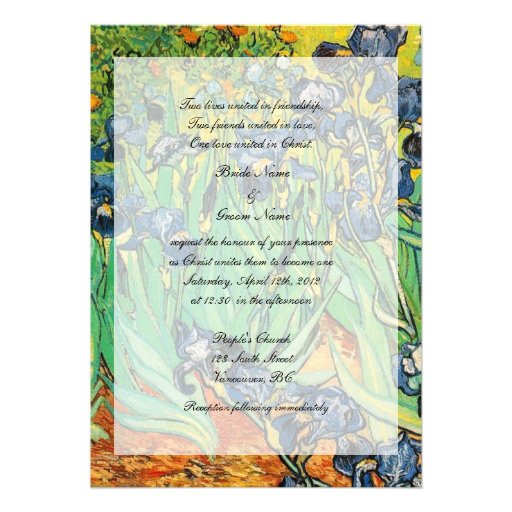 Wedding Religionen, Vincent van Gogh, Iris Einladungskarte