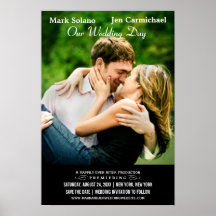 Wedding Save the Date Film-Themed Entwurf des Plak