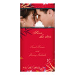 Wedding Save the Date Foto-Karten-Wispy Bambusblat Bildkarte