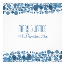 Wedding "Save the Date" moderne Punkte blau Personalisierte Ankündigungskarte