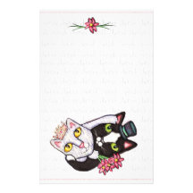 Wedding Tanz-Katzen-Briefpapier Personalisiertes Druckpapier